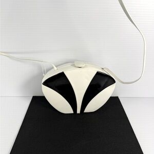 Vintage Aspects Geometric Pattern Black and White Crossbody